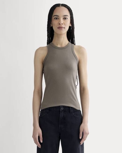 The Shimmy Cutaway Tank | Taupe
