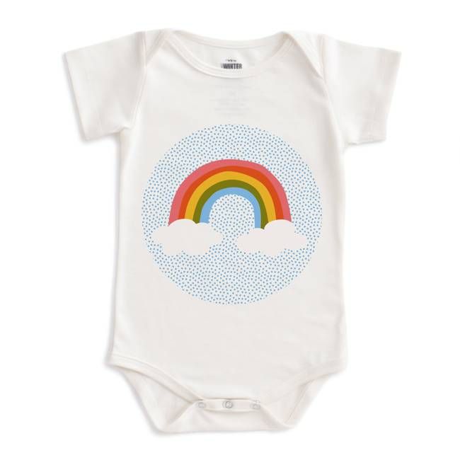 Short-Sleeve Snapsuit - Rainbow Natural