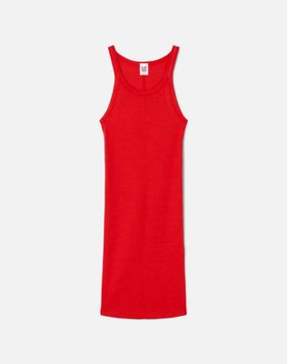 Ribbed Tank Mini Dress - Heritage Red