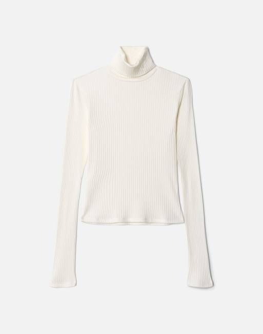 Ribbed Turtleneck - Vintage White Size XS
