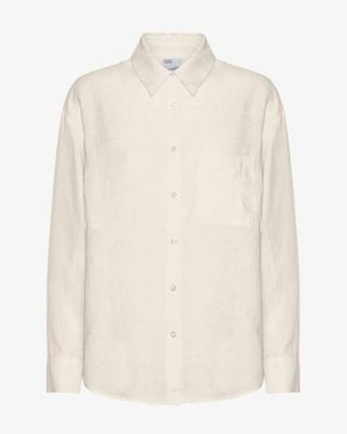 Linen Oversized Shirt - Ivory White