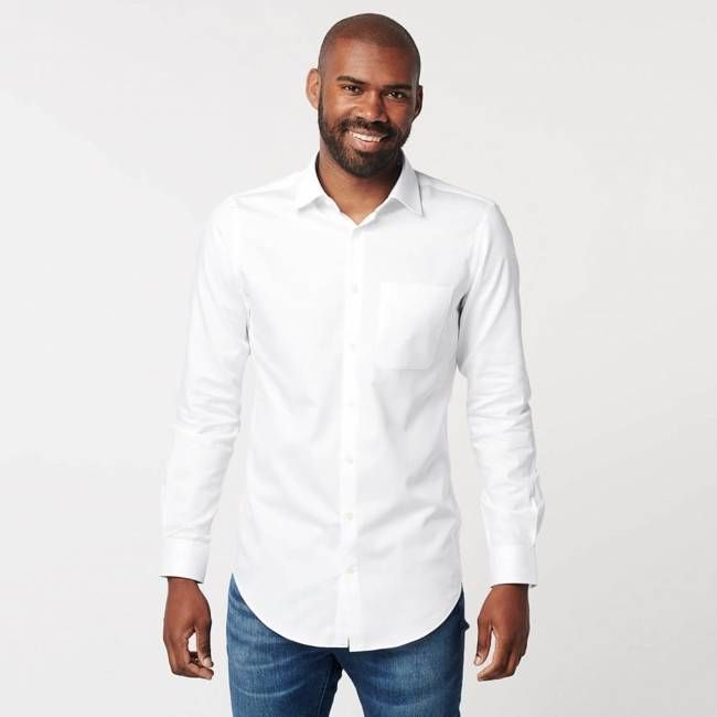 Shirt - Circular White - Regular Fit - Brest Pocket