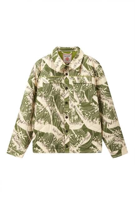 CAVIAR - Organic cotton jacket- Green wave print