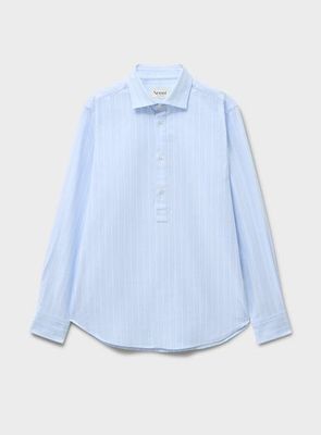 Recycled Oxford Cloth Cotton Sky Popover Shirt
