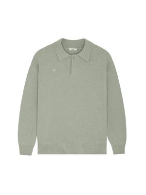 Archive Womens Recycled Cashmere Polo Sweater—moss green