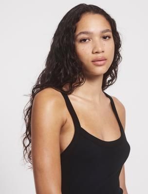 Classic Rib Cami Top in Black