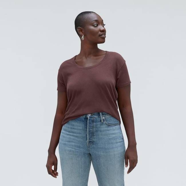 The Air Scoop-Neck Tee | Espresso