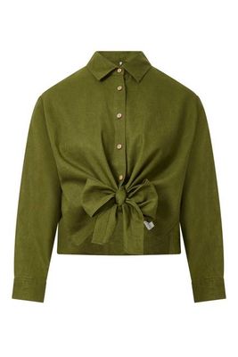 JUNGLE - Linen/OC Blend Shirt - Khaki