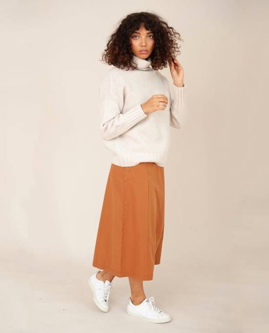 PHILLIS Organic Cotton Skirt In Coffee