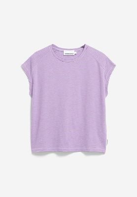ONELIAA LOVELY STRIPES T-SHIRT | oatmilk-orchid