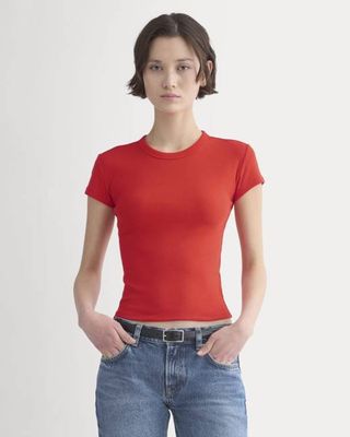RetroSoft Cotton Crew | Fiery Red
