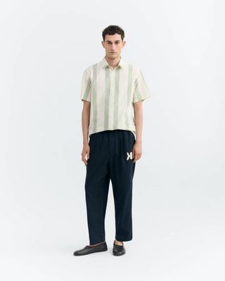 Fish Marcelo hand-embroidered loose pants