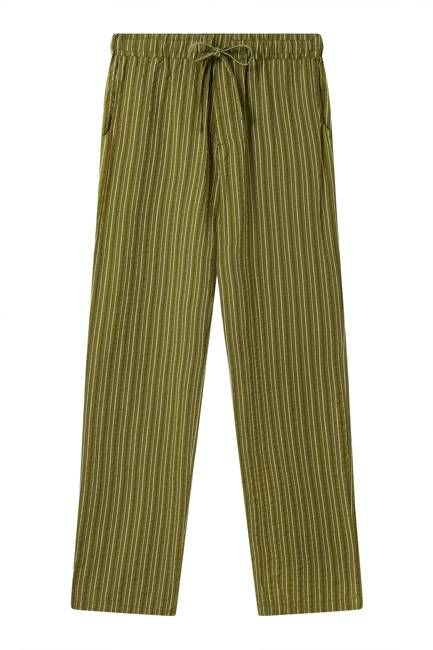 JOSHUA - Organic cotton trousers - green stripe