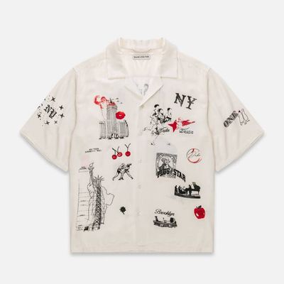 NY Sketch Vintage White + Red + Black Shirt