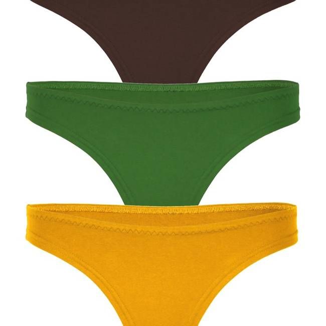 3er-Set Bio String Pur Feld: Braun, verde, safran - kaufen