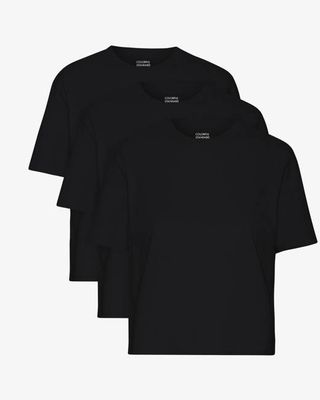 Organic Boxy Crop Tee - Deep Black (3-Pack)