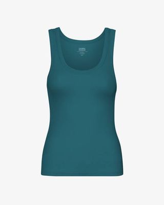 Women Organic Rib Tank Top - Ocean Green