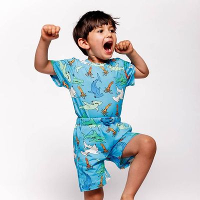 Shorts with hammerhead sharks