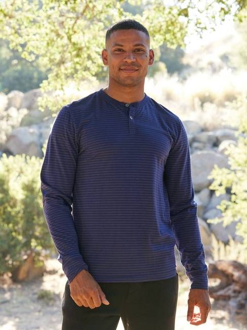 Torryn Triblend Stripe Jersey Long Sleeve Contrast Henley