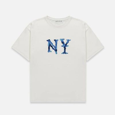 NY Watercolour Vintage White T-Shirt