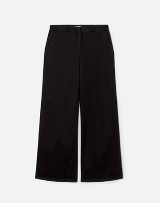 Mid Rise Wide Leg Trouser - Washed Black