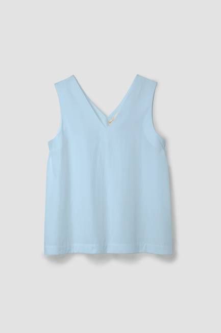 Azure Organic Cotton Poplin Top in Powder Blue