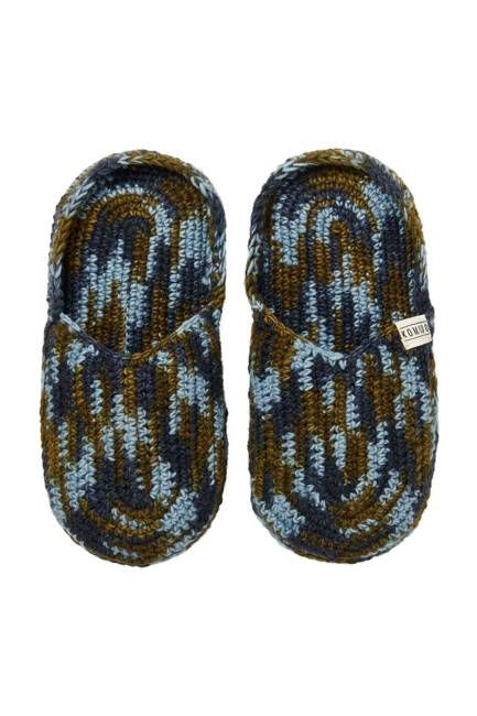 HIDE - Handknitted Wool Slipper Blue Space