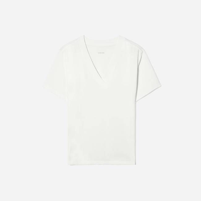 The Vintage V-Neck Hemp Tee | White