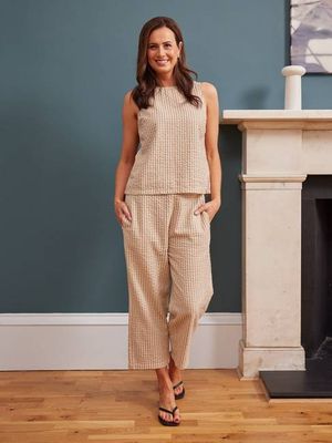 Rhianna Culotte - Brauner Gingham