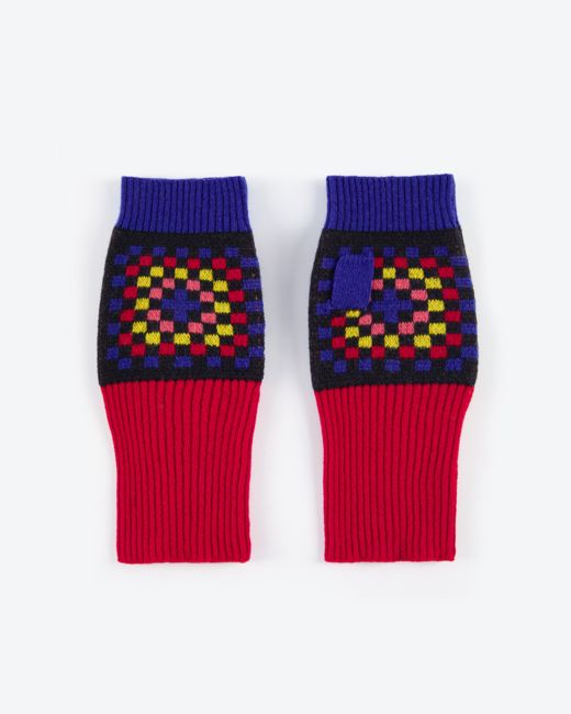 Miss PomPom Granny Squares Wool Mittens