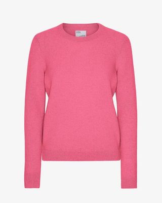Women Classic Merino Wool Crew - Bubblegum Pink