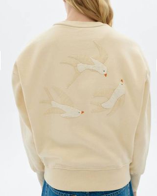 Hand embroidered bird Jodie sweatshirt