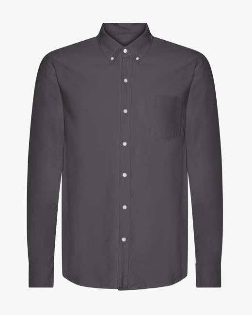 Organic Button Down Shirt - Lava Grey