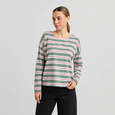 DEDICATED - Top Humledal Retro Stripe Granite Green