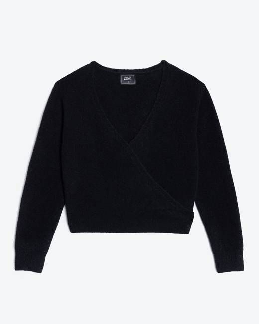 Lowie Alpaca Black Ballet Wrap Cardigan