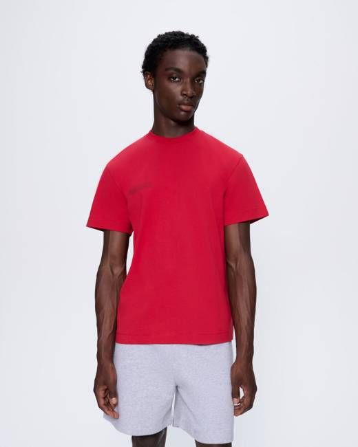 Mens 365 Midweight T-shirt—Goji red