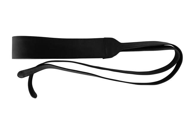 Leather Obi Wrap Belt Black