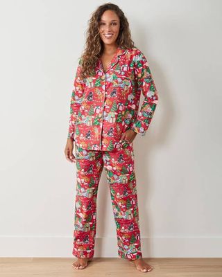 Meowy Christmas - Tall Long PJ Set - Red Bow