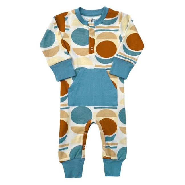 GOTS Certified Organic Cotton Playsuit - Geometric Moon