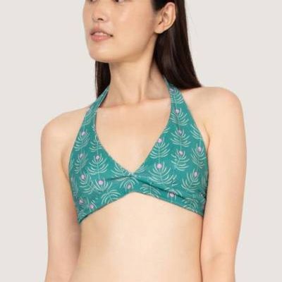 Bio Baumwoll-Bikinitop Fjorde Korte grün - kaufen