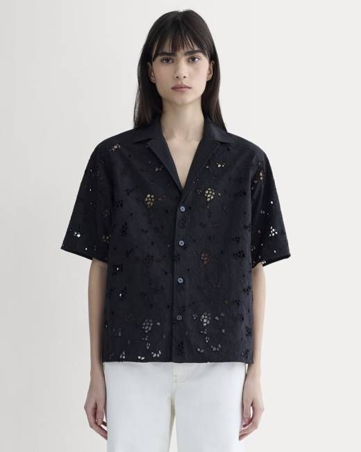 The Eyelet Camp Shirt | Black