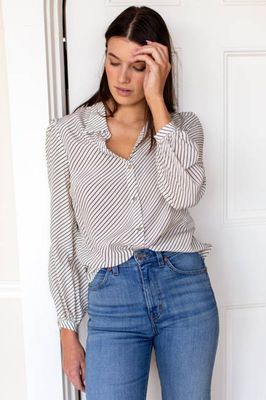 Frankie Blouse - Idun Stripes Pearl + Polar