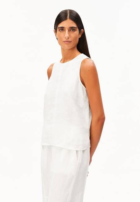 PURE LINEN BLOUSE TOP | white
