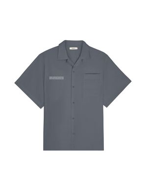 Archive Mens DNA Linen Camp Collar Shirt—atmosphere grey