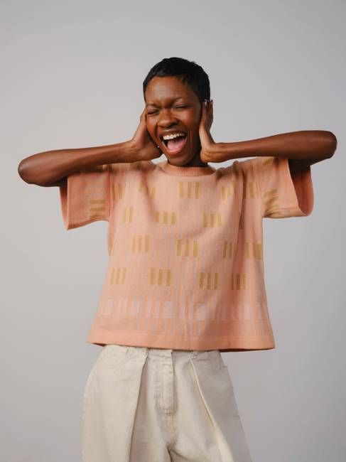 Bauhaus Short Sleeve Sweater Tee - Selenite