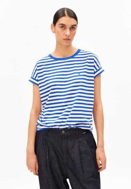 IDAARA STRIPES T-SHIRT | white-dynamo blue