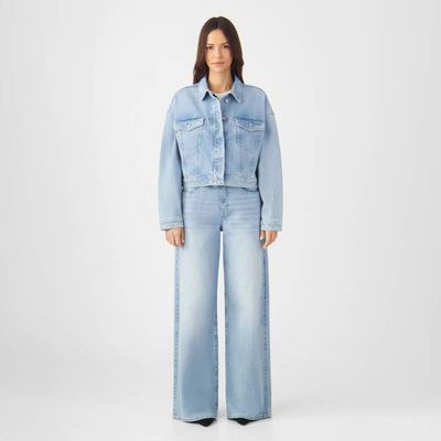 AMARA Minimal Stretch - Boxy-Jacke - Hellblau