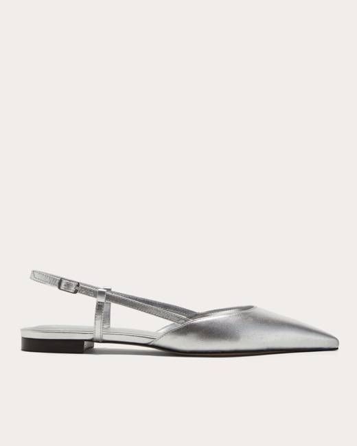 The Studio Slingback Flat | Silver