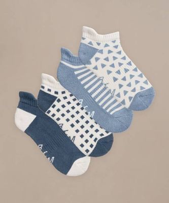 Gemusterte Sneakersocken für Damen — 4er-Pack — Größe 4-7