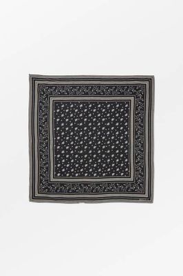 Kleines klassisches Halstuch 90x90 - Schwarz/Hellcreme